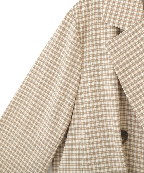FREE'S MART（フリーズマート）の「【Sシリーズ対応】◆チェック短丈ジャケット（テーラードジャケット・レディース・グレー系その他/ベージュ系その他/ブラウン系その他・SMALL/MEDIUM）」の12枚目の写真