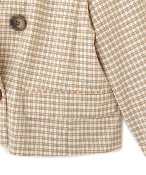 FREE'S MART（フリーズマート）の「【Sシリーズ対応】◆チェック短丈ジャケット（テーラードジャケット・レディース・グレー系その他/ベージュ系その他/ブラウン系その他・SMALL/MEDIUM）」の13枚目の写真