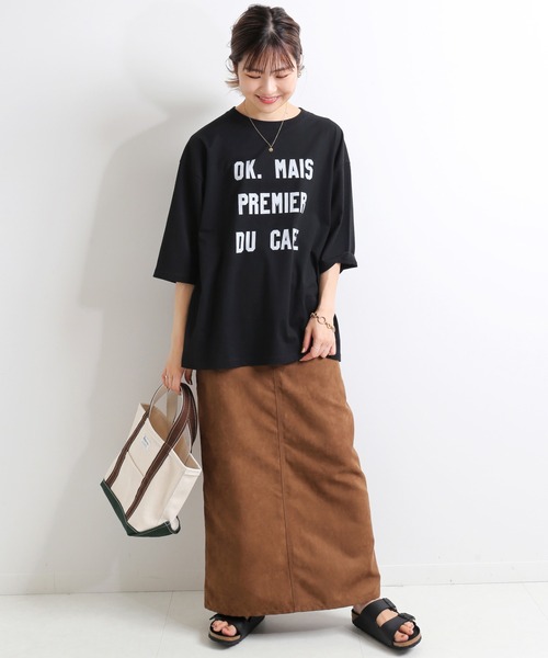 SLOBE IENA(スローブイエナ)の「OKグラフィックBIG TEE【手洗い可能】◆(Tシャツ/カットソー・レディース・ホワイト/ブラック・FREE)」の4枚目の写真