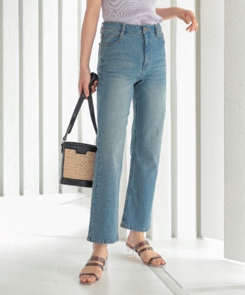 KOBE LETTUCE（コウベレタス）の「ハイライズストレートデニムパンツ（デニムパンツ・レディース・ライトブルー/インディゴブルー/ブラック系その他/ホワイト系/グレー・S/M/L/XS/XXS）」の5枚目の写真