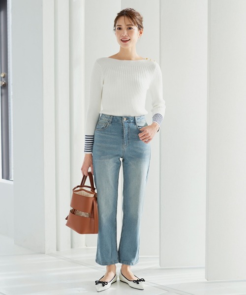 KOBE LETTUCE（コウベレタス）の「ハイライズストレートデニムパンツ（デニムパンツ・レディース・ライトブルー/インディゴブルー/ブラック系その他/ホワイト系/グレー・S/M/L/XS/XXS）」の11枚目の写真