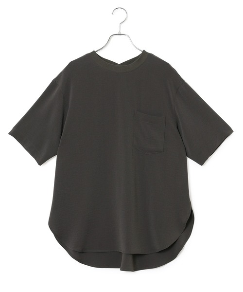 ADAM ET ROPE'（アダムエロペ）の「【アウトレット店舗・WEB限定】ジョーゼットチュニックTeeブラウス（シャツ/ブラウス・レディース・ホワイト/チャコールグレー・FREE）」の6枚目の写真