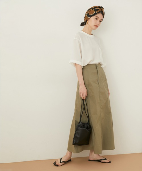 ADAM ET ROPE'（アダムエロペ）の「【アウトレット店舗・WEB限定】ジョーゼットチュニックTeeブラウス（シャツ/ブラウス・レディース・ホワイト/チャコールグレー・FREE）」の15枚目の写真