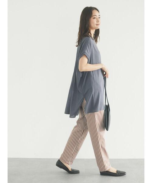 CRAFT STANDARD BOUTIQUE（クラフトスタンダードブティック）の「シアーTブラウスチュニック　＊（Tシャツ/カットソー・レディース・チャコールグレー/ベージュ/サックスブルー/アイボリー・FREE）」の11枚目の写真