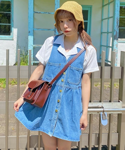 WEGO（ウィゴー）の「WEGO/フロントボタンジャンスカ（ジャンパースカート・レディース・インディゴブルー・MEDIUM）」の8枚目の写真