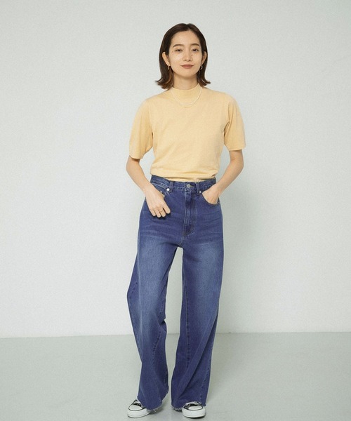 KBF(ケイビーエフ)の「リメイクセミフレアデニム(デニムパンツ・レディース・ベージュ/ブルー・36/38)」の6枚目の写真