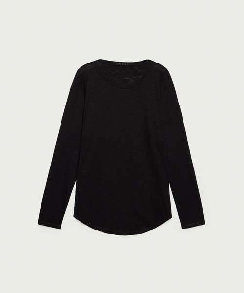 SISLEY（シスレー）の「コットンモダール長袖Tシャツ・カットソー（Tシャツ/カットソー・レディース・ダークグリーン/ダークブラウン/ライトベージュ/ブラック/ホワイト・SMALL/MEDIUM/X-SMALL）」の21枚目の写真