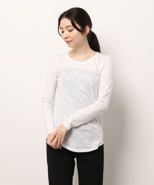 SISLEY（シスレー）の「コットンモダール長袖Tシャツ・カットソー（Tシャツ/カットソー・レディース・ダークグリーン/ダークブラウン/ライトベージュ/ブラック/ホワイト・SMALL/MEDIUM/X-SMALL）」の22枚目の写真