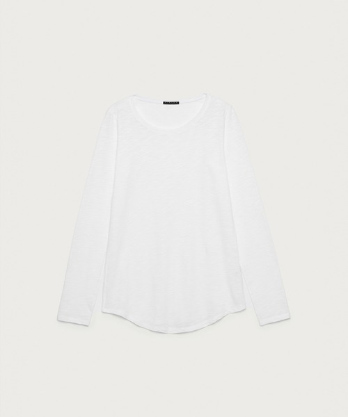 SISLEY（シスレー）の「コットンモダール長袖Tシャツ・カットソー（Tシャツ/カットソー・レディース・ダークグリーン/ダークブラウン/ライトベージュ/ブラック/ホワイト・SMALL/MEDIUM/X-SMALL）」の16枚目の写真