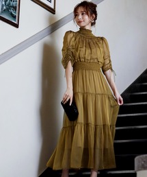 ハイネックティアードシアードレス