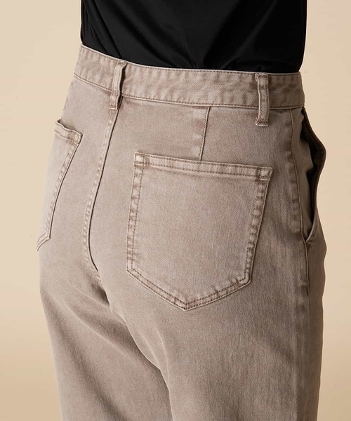 OFUON le MK（オフオンルエムケー）の「【洗濯機で洗える】ストレッチワイドデニム（デニムパンツ・レディース・ベージュ/ネイビー・40/38/36）」の7枚目の写真