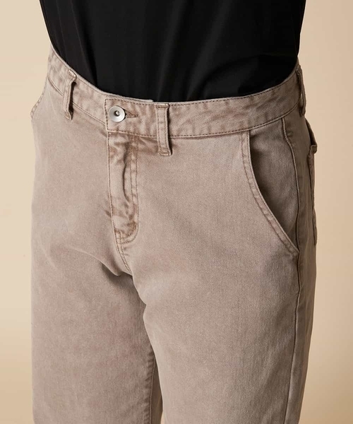 OFUON le MK（オフオンルエムケー）の「【洗濯機で洗える】ストレッチワイドデニム（デニムパンツ・レディース・ベージュ/ネイビー・40/38/36）」の8枚目の写真