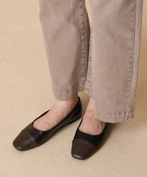 OFUON le MK（オフオンルエムケー）の「【洗濯機で洗える】ストレッチワイドデニム（デニムパンツ・レディース・ベージュ/ネイビー・40/38/36）」の10枚目の写真