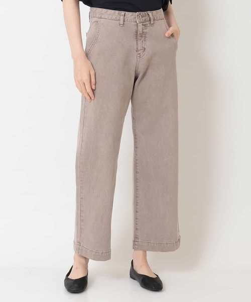 OFUON le MK（オフオンルエムケー）の「【洗濯機で洗える】ストレッチワイドデニム（デニムパンツ・レディース・ベージュ/ネイビー・40/38/36）」の12枚目の写真