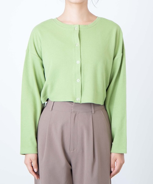 WEGO(ウィゴー)の「WEGO/2WAYリブコンパクトカーディガン(カーディガン/ボレロ・レディース・グリーン/その他1/ブラック/グレー・FREE)」の9枚目の写真