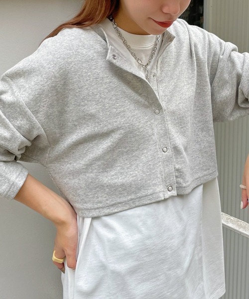 WEGO(ウィゴー)の「WEGO/2WAYリブコンパクトカーディガン(カーディガン/ボレロ・レディース・グリーン/その他1/ブラック/グレー・FREE)」の19枚目の写真