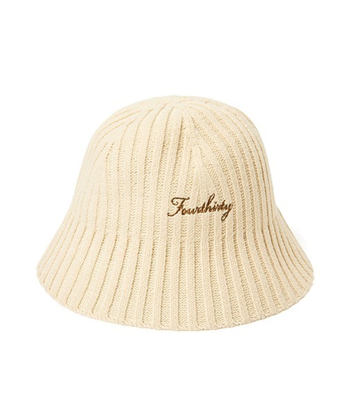 430（フォーサーティ）の「【430】RIB KNIT HAT（ハット・メンズ・ブラック/アイボリー/ベージュ/オレンジ・FREE）」の2枚目の写真