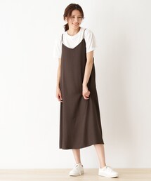 DRESKIP | 【2点セット】くるみ釦キャミワンピース×Tシャツ(ワンピース)