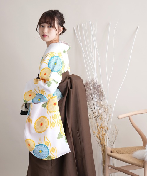 袴セット　白地に疋田菊