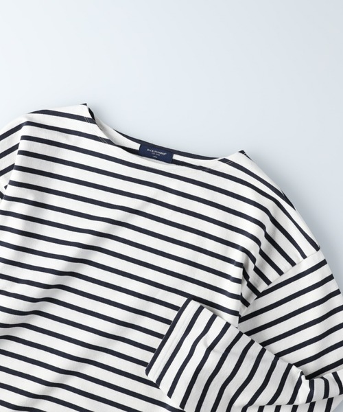 BACK NUMBER（バックナンバー）の「【BACK NUMBER】ビッグシルエットバスクボーダーロンＴ（Tシャツ/カットソー・メンズ・ホワイト×ネイビー/グレー×ホワイト/ネイビー×ホワイト・S/M/L/XL）」の16枚目の写真