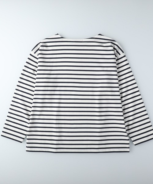 BACK NUMBER（バックナンバー）の「【BACK NUMBER】ビッグシルエットバスクボーダーロンＴ（Tシャツ/カットソー・メンズ・ホワイト×ネイビー/グレー×ホワイト/ネイビー×ホワイト・S/M/L/XL）」の18枚目の写真