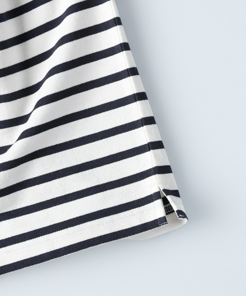 BACK NUMBER（バックナンバー）の「【BACK NUMBER】ビッグシルエットバスクボーダーロンＴ（Tシャツ/カットソー・メンズ・ホワイト×ネイビー/グレー×ホワイト/ネイビー×ホワイト・S/M/L/XL）」の21枚目の写真