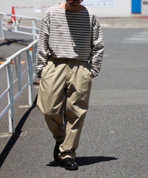 BACK NUMBER（バックナンバー）の「【BACK NUMBER】ビッグシルエットバスクボーダーロンＴ（Tシャツ/カットソー・メンズ・ホワイト×ネイビー/グレー×ホワイト/ネイビー×ホワイト・S/M/L/XL）」の10枚目の写真