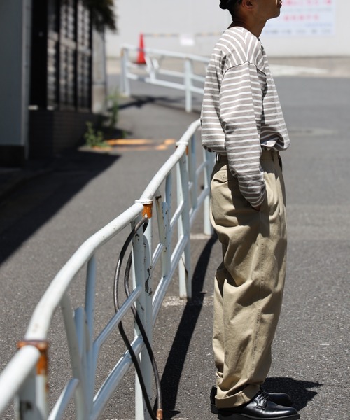 BACK NUMBER（バックナンバー）の「【BACK NUMBER】ビッグシルエットバスクボーダーロンＴ（Tシャツ/カットソー・メンズ・ホワイト×ネイビー/グレー×ホワイト/ネイビー×ホワイト・S/M/L/XL）」の12枚目の写真