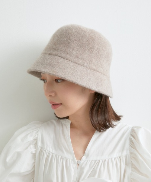 VIS(ビス)の「あったか素材の起毛バケットハット(ハット・レディース・ベージュ/ブラック・FREE)」の2枚目の写真