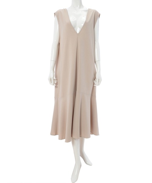 fifth（フィフス）の「Vネックマーメイドジャンスカ（ワンピース・レディース・グレイッシュベージュ/ブラック・MEDIUM）」の6枚目の写真