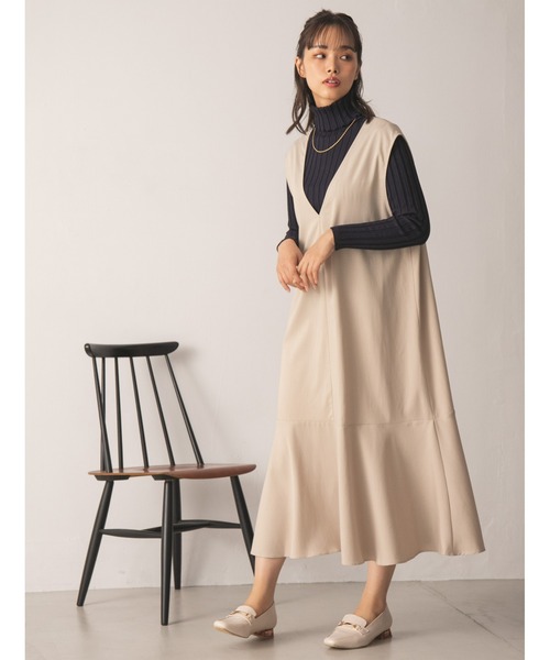 fifth（フィフス）の「Vネックマーメイドジャンスカ（ワンピース・レディース・グレイッシュベージュ/ブラック・MEDIUM）」の12枚目の写真