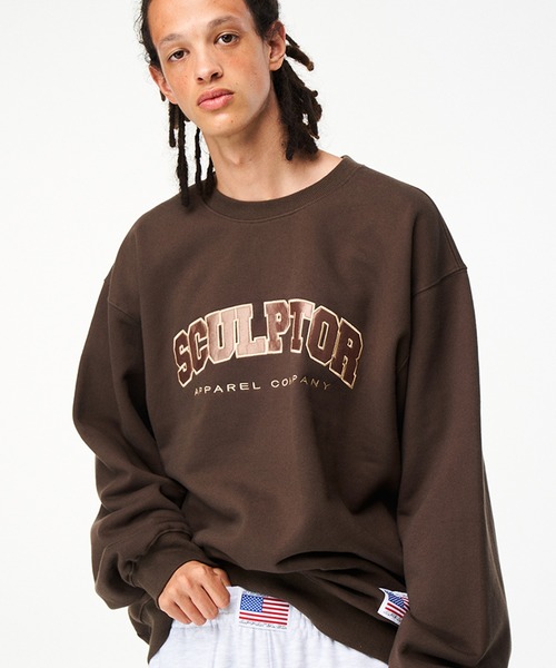 SCULPTOR（スカルプター）の「CLASSIC VARSITY SWEATSHIRT/クラシックバーシティスウェット（スウェット・レディース・ライトグレー/ダークブラウン/ネイビー/ブラック/アイボリー・LARGE/MEDIUM）」の4枚目の写真