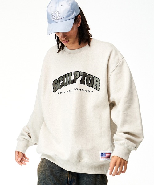 SCULPTOR（スカルプター）の「CLASSIC VARSITY SWEATSHIRT/クラシックバーシティスウェット（スウェット・レディース・ライトグレー/ダークブラウン/ネイビー/ブラック/アイボリー・LARGE/MEDIUM）」の9枚目の写真