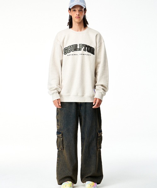SCULPTOR（スカルプター）の「CLASSIC VARSITY SWEATSHIRT/クラシックバーシティスウェット（スウェット・レディース・ライトグレー/ダークブラウン/ネイビー/ブラック/アイボリー・LARGE/MEDIUM）」の15枚目の写真