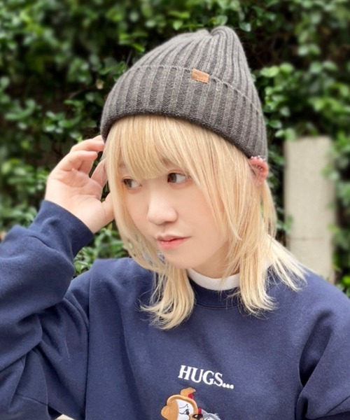 polcadot（ポルカドット）の「RIB BORE WATCH／リブボア ニットワッチ（ニットキャップ/ビーニー・レディース・ベージュ/ブラック/グレー/ブラウン/カーキ/グリーン/ホワイト/パープル/ライトベージュ/アイボリー/レッド/ブルー・FREE）」の9枚目の写真