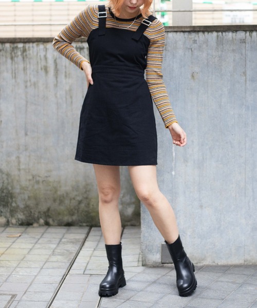 WEGO（ウィゴー）の「WEGO/バックルタイトジャンスカ（ジャンパースカート・レディース・ブラック・FREE）」の11枚目の写真