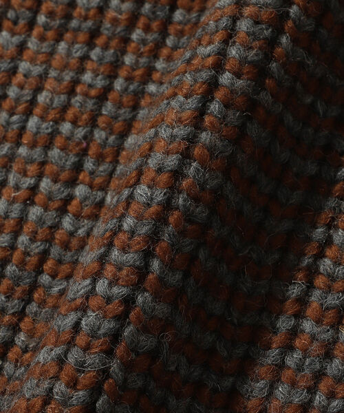 BEAMS LIGHTS（ビームスライツ）の「BEAMS LIGHTS / ポップコーンボーダー クルーネック ニット（ニット/セーター・メンズ・ブラウン系その他4/ブラック/チャコールグレー・SMALL/MEDIUM/LARGE）」の13枚目の写真