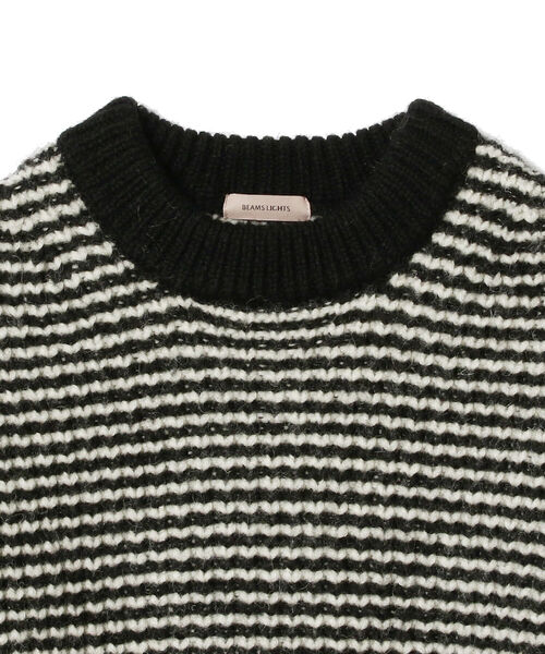 BEAMS LIGHTS（ビームスライツ）の「BEAMS LIGHTS / ポップコーンボーダー クルーネック ニット（ニット/セーター・メンズ・ブラウン系その他4/ブラック/チャコールグレー・SMALL/MEDIUM/LARGE）」の15枚目の写真