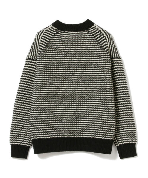 BEAMS LIGHTS（ビームスライツ）の「BEAMS LIGHTS / ポップコーンボーダー クルーネック ニット（ニット/セーター・メンズ・ブラウン系その他4/ブラック/チャコールグレー・SMALL/MEDIUM/LARGE）」の17枚目の写真