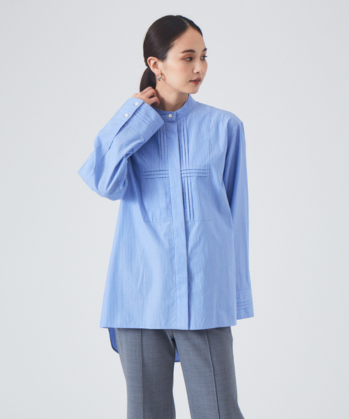 qualite（カリテ）の「ピンタックシャツ（シャツ/ブラウス・レディース・ベージュ/オフホワイト/ストライプ・フリー）」の18枚目の写真