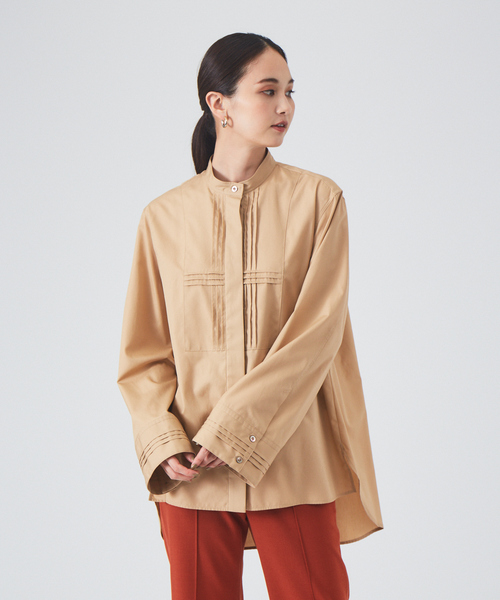 qualite（カリテ）の「ピンタックシャツ（シャツ/ブラウス・レディース・ベージュ/オフホワイト/ストライプ・フリー）」の15枚目の写真