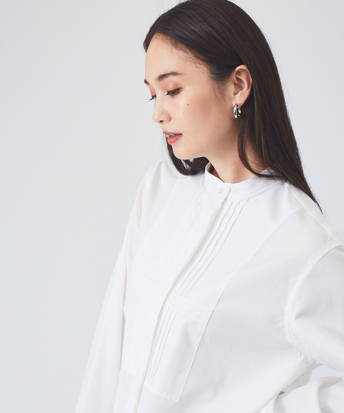 qualite（カリテ）の「ピンタックシャツ（シャツ/ブラウス・レディース・ベージュ/オフホワイト/ストライプ・フリー）」の14枚目の写真