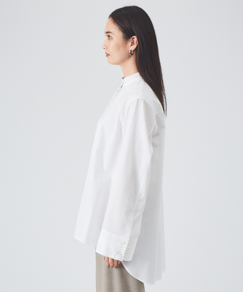 qualite（カリテ）の「ピンタックシャツ（シャツ/ブラウス・レディース・ベージュ/オフホワイト/ストライプ・フリー）」の13枚目の写真