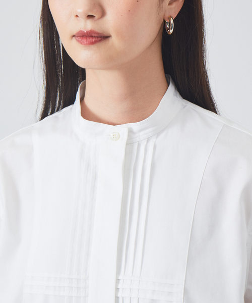 qualite（カリテ）の「ピンタックシャツ（シャツ/ブラウス・レディース・ベージュ/オフホワイト/ストライプ・フリー）」の11枚目の写真