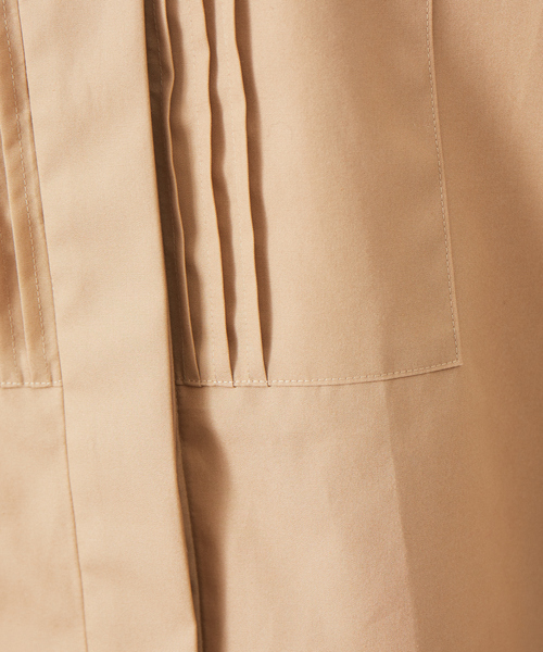 qualite（カリテ）の「ピンタックシャツ（シャツ/ブラウス・レディース・ベージュ/オフホワイト/ストライプ・フリー）」の4枚目の写真