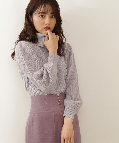 PROPORTION BODY DRESSING(プロポーションボディドレッシング)の「パイルニットプルオーバー / 1211270113(ニット/セーター・レディース・パープル/ホワイト系その他・FREE)」の1枚目の写真