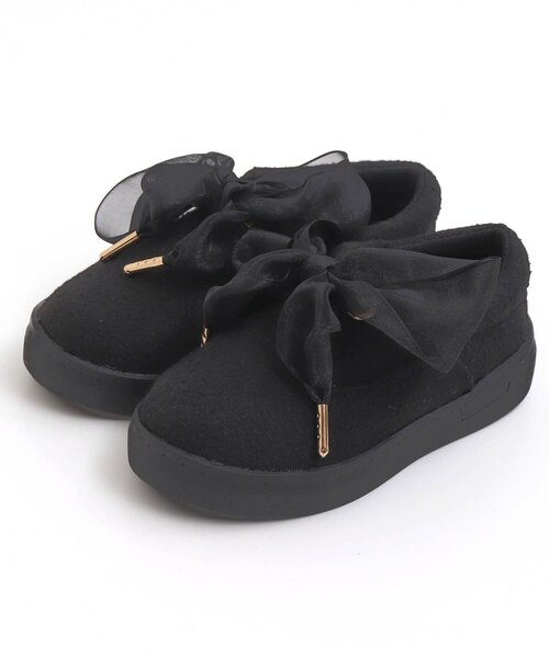 BREEZE（ブリーズ）の「2WAYリボンシューレーススリッポン（スリッポン・キッズ・ブラック/グレー・17/15 /16/14/19/18）」の2枚目の写真