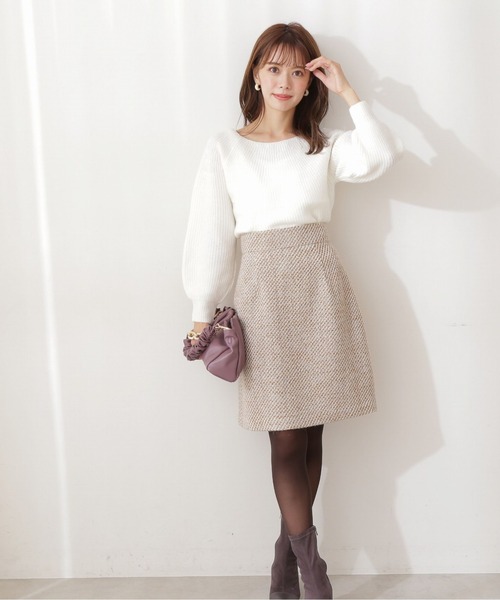 PROPORTION BODY DRESSING(プロポーションボディドレッシング)の「Winter Tweed 台形ミニスカート / 1211220514(スカート・レディース・ブルー/ベージュ系その他・SMALL/X-SMALL/MEDIUM)」の5枚目の写真