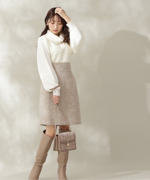 PROPORTION BODY DRESSING(プロポーションボディドレッシング)の「Winter Tweed 台形ミニスカート / 1211220514(スカート・レディース・ブルー/ベージュ系その他・SMALL/X-SMALL/MEDIUM)」の12枚目の写真