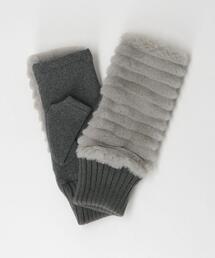 ＜closet story（クローゼットストーリー）＞フェイクボア リブ フィンガーレスグローブ